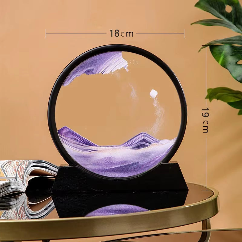 Flowing Painting Office Home Decor Hourglass Quicksand Art