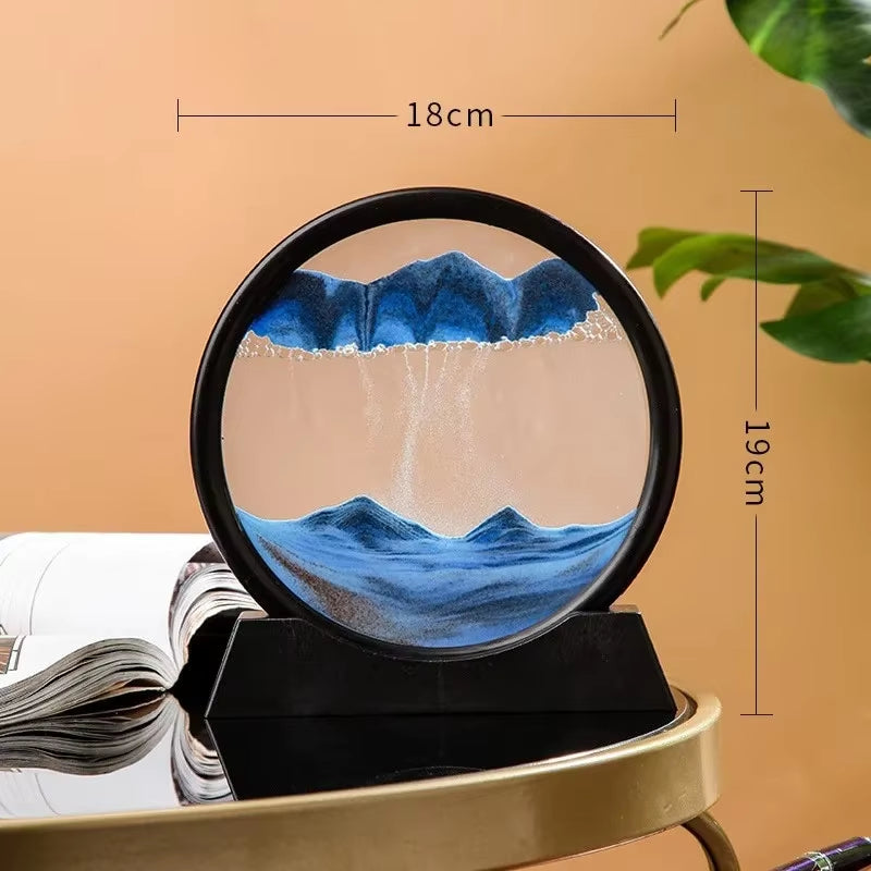 Flowing Painting Office Home Decor Hourglass Quicksand Art